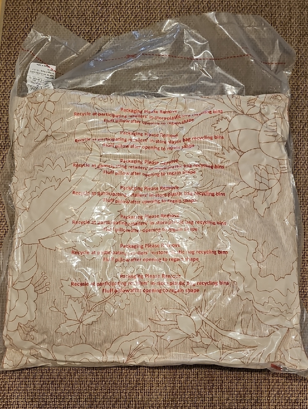 Threshold 24in.×24in. Square Leaf And Floral Tan & Off White Pillow - Picture 6 of 9